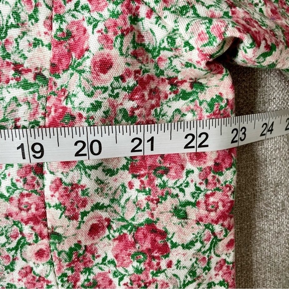 Talbots Floral Grace Fitted Cotton Blend Lined Pockets Button Rose Blazer Jacket - Picture 9 of 12